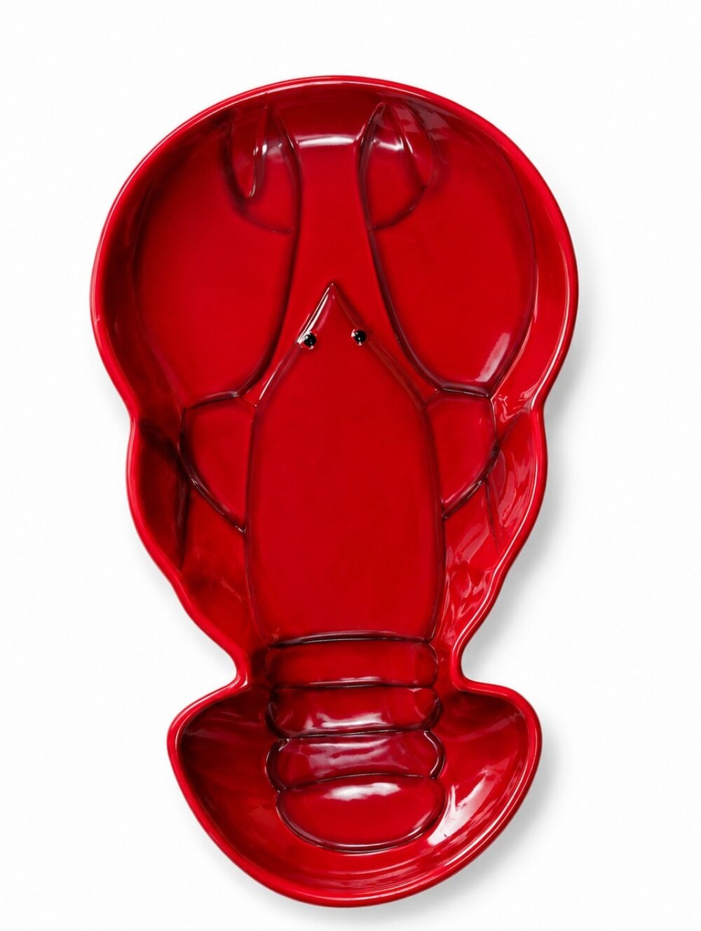 Hand Painted Lobster Shaped Serving Platter Red Ceramic Encore Promotions Coasta